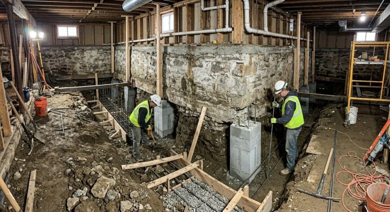 Basement Underpinning in Bethel Park, PA