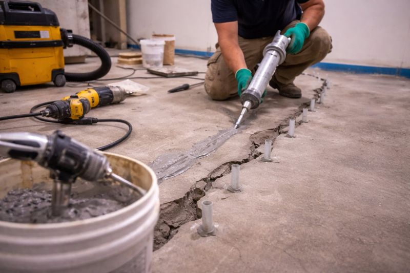 Cracked Basement Floor Repair in Bethel Park, PA