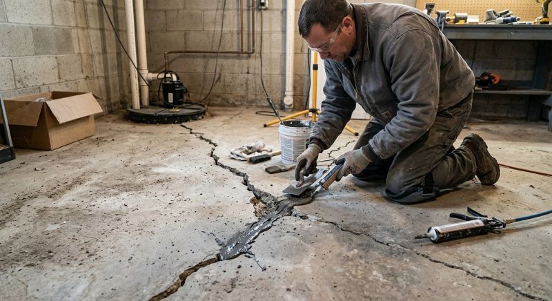 Cracked Basement Floor Repair in Bethel Park, PA