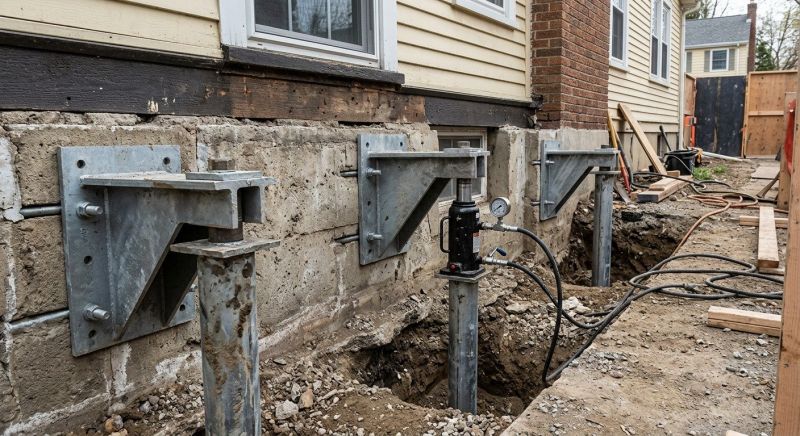 Foundation Pier Leveling in Bethel Park, PA