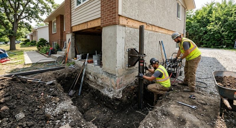 Foundation Pier Repair in Bethel Park, PA